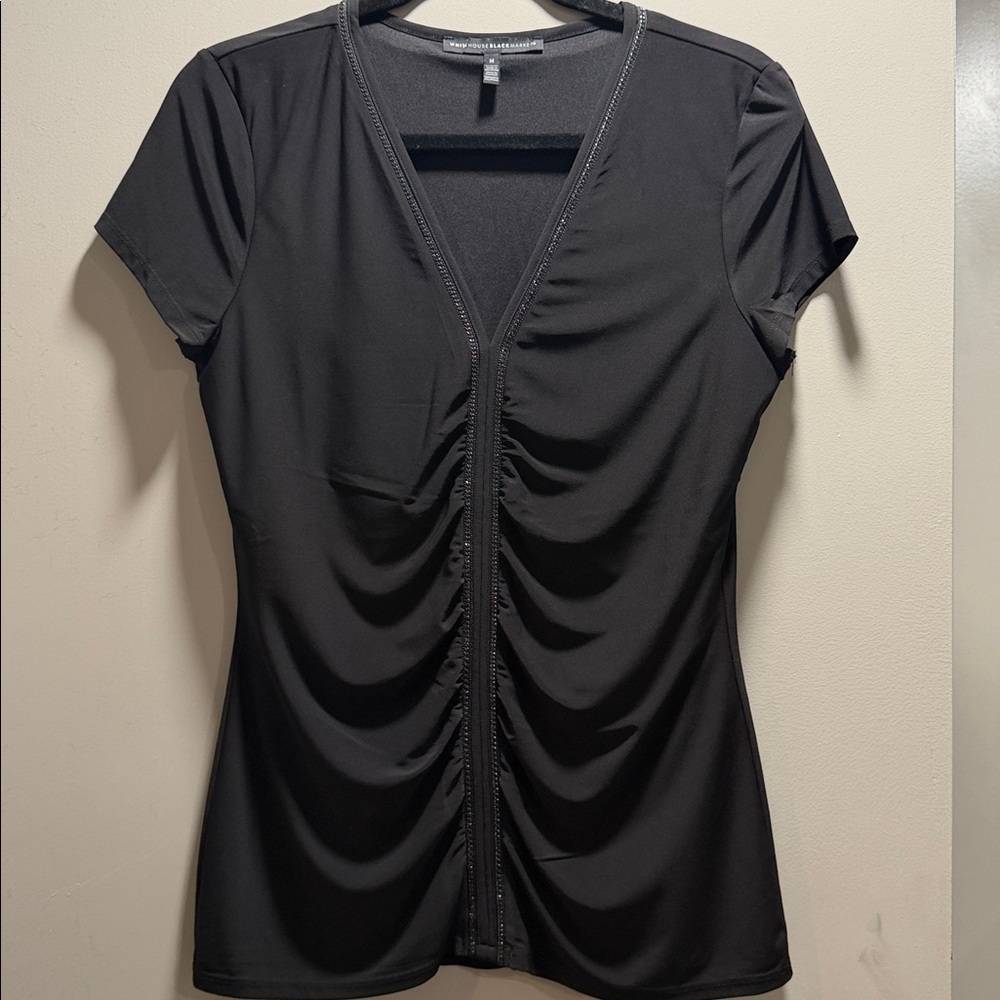 White House Black Market Classic Black Blouse